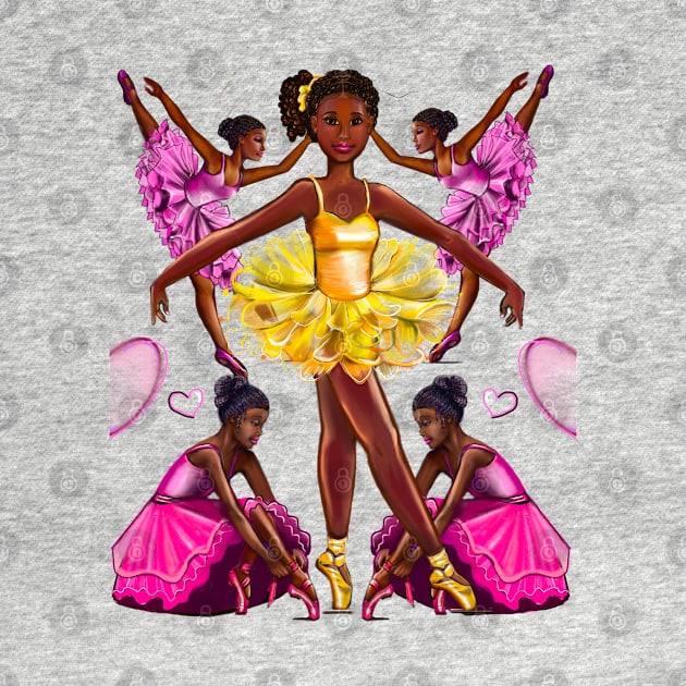 Black ballerina girls with corn rows ballet dancing 2 ! beautiful  black girl with Afro hair and dark brown skin wearing a pink tutu.Hair love ! by Artonmytee